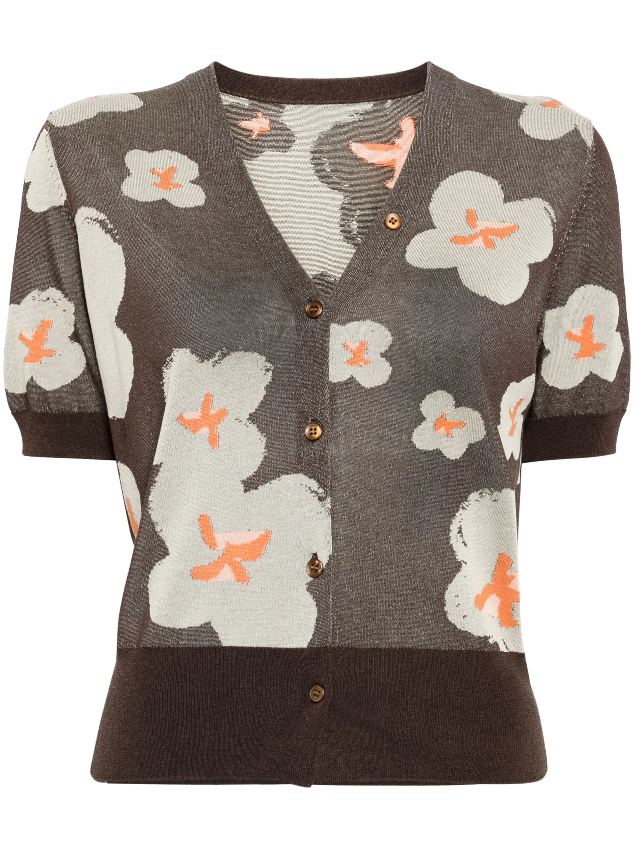 

Кардиган с цветочным принтом Jnby, коричневый