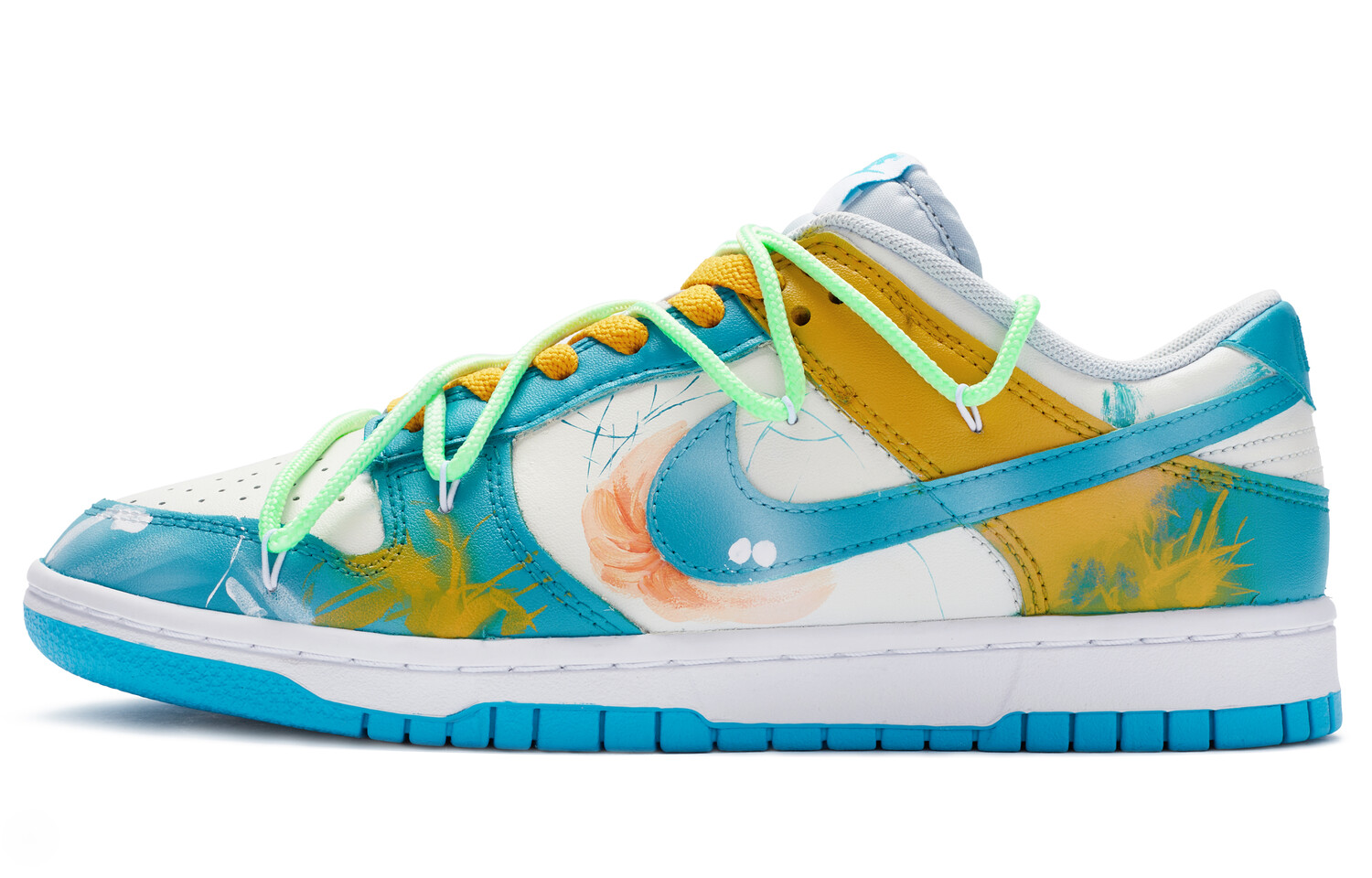 

Кроссовки Nike Dunk Skateboard Shoes Men Low-Top Blue/White Yellow
