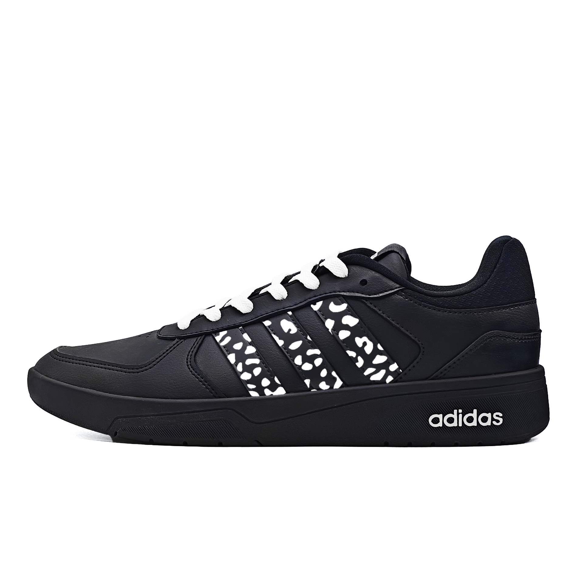 

Adidas Neo Courtbeat Leopard Print Deconstruction Lightweight Low top Skateboard Shoes Unisex Black White