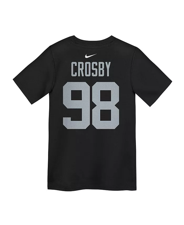Футболка с именем и номером игрока Las Vegas Raiders Preschool Maxx Crosby, черная Nike — фото 2