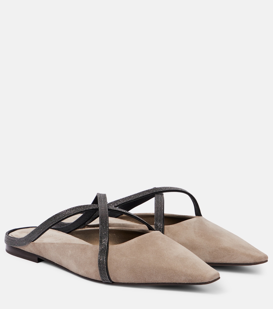 Замшевые мюли Monili Brunello Cucinelli, Ice