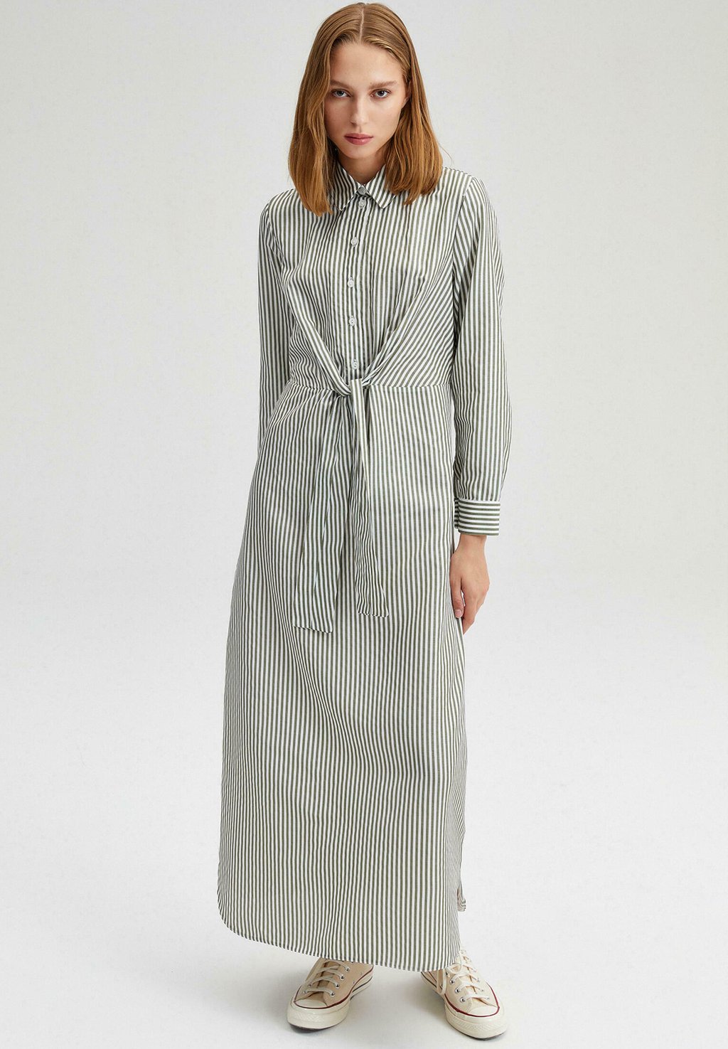 

Длинное платье STRIPED WITH FRONT TIE Touché Privé, хаки