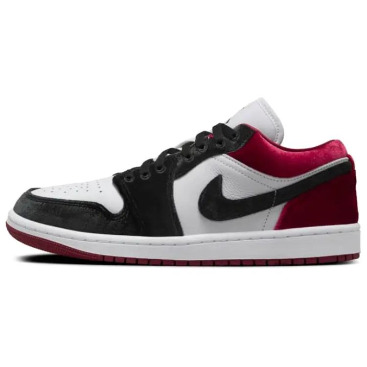 

Кроссовки Air Jordan 1 Vintage Basketball Shoes Unisex Low-top Black/White/Red, черный/оранжевый