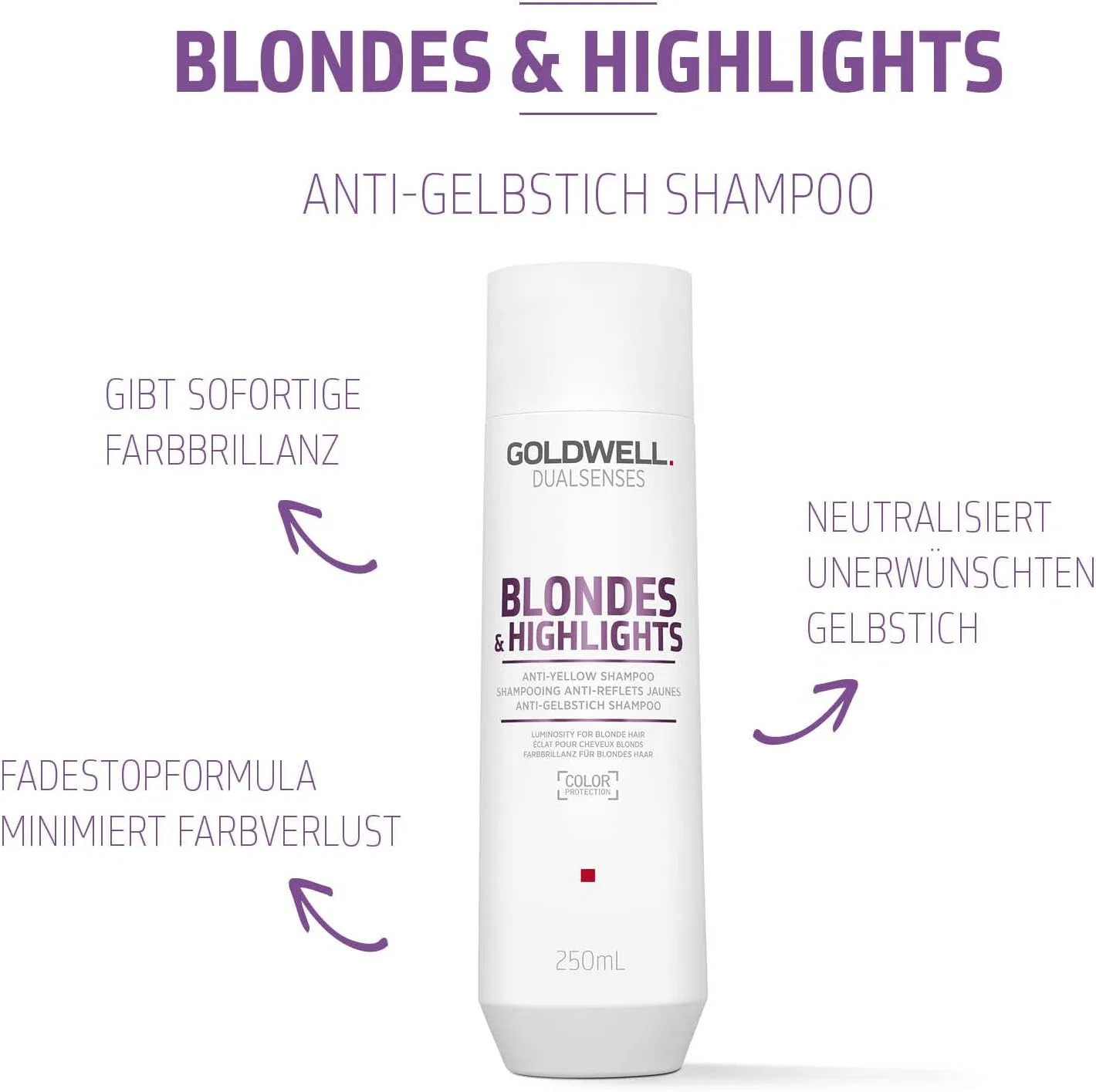 Шампунь Goldwell Dualsenses Blondes and Highlights Anti Yellow, 1 л Goldwell — фото 2