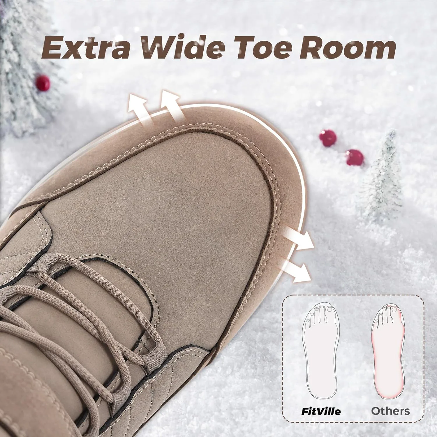 

Мужские зимние ботинки FitVille с широкой колодкой, с меховой подкладкой, очень широкие, легкие, нескользящие, для улицы, для диабетиков, для плоской стопы