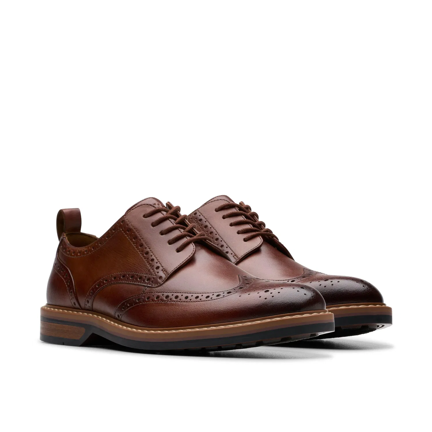 Броги мужские на шнуровке Clarks, коричневый — фото 4