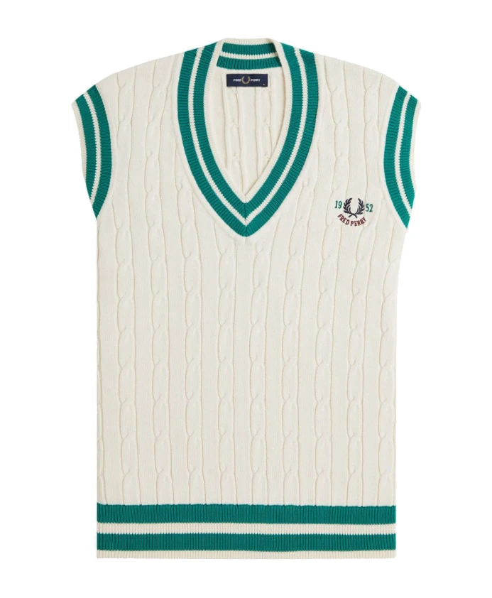 

Теннисная майка с узором «косичка» Fred Perry, белый