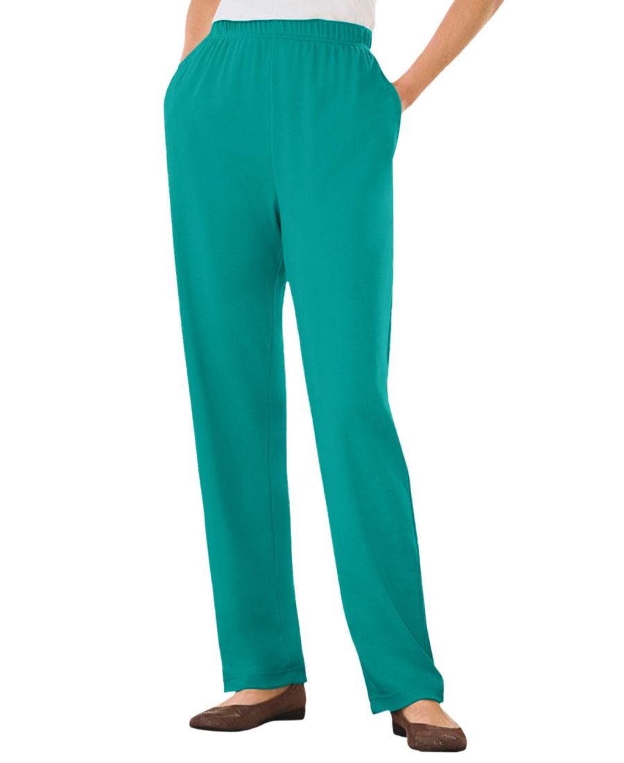 

Брюки прямого кроя из трикотажа больших размеров, которые можно надевать в течение 7 дней Woman Within, Waterfall