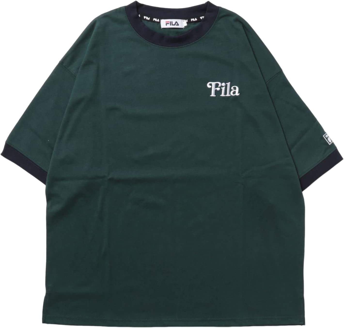 

Футболка Fila Ringer, с коротким рукавом, мужская, 100% хлопок, однотонная, с принтом в виде сумки, с логотипом Pop, вышитым логотипом, летняя одежда, зеленая (темно-зеленая)