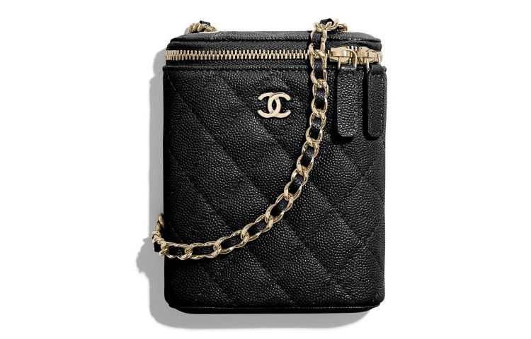 

Сумка через плечо из телячьей кожи для фотоаппарата и телефона CHANEL черная
