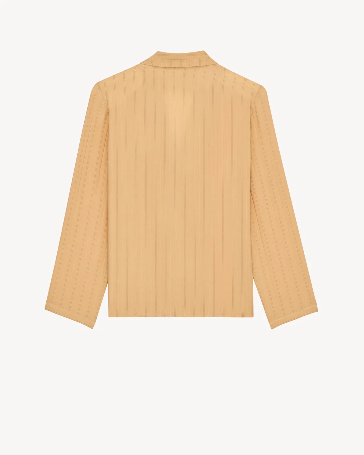 Верхняя часть пижамы из шелка в полоску SAINT LAURENT, бежевый — фото 3