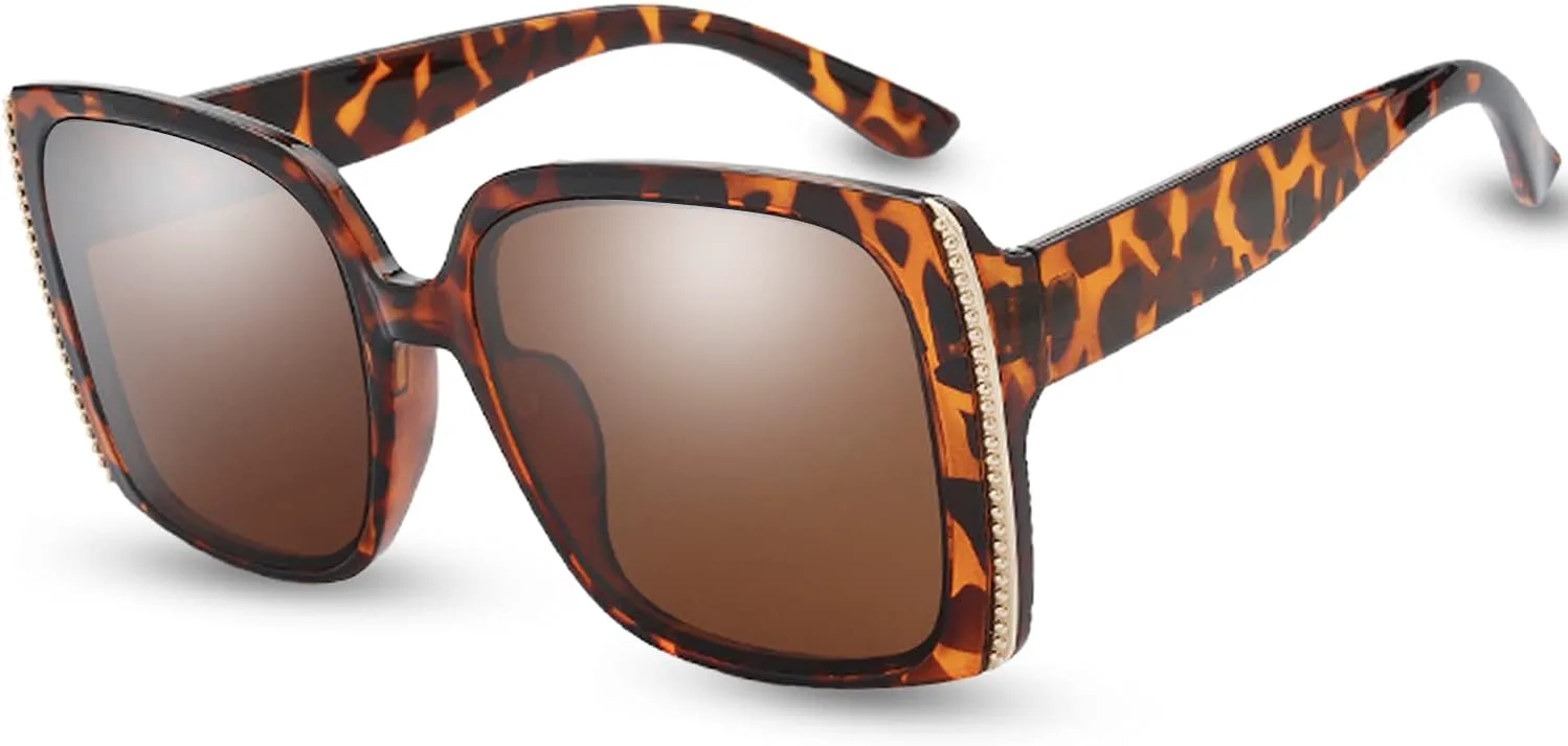 

Женские солнцезащитные очки The Fresh Jackie O в стиле «кошачий глаз» с квадратными линзами и эффектом «бабочки» — в изысканной упаковке, 731702-leopard Print