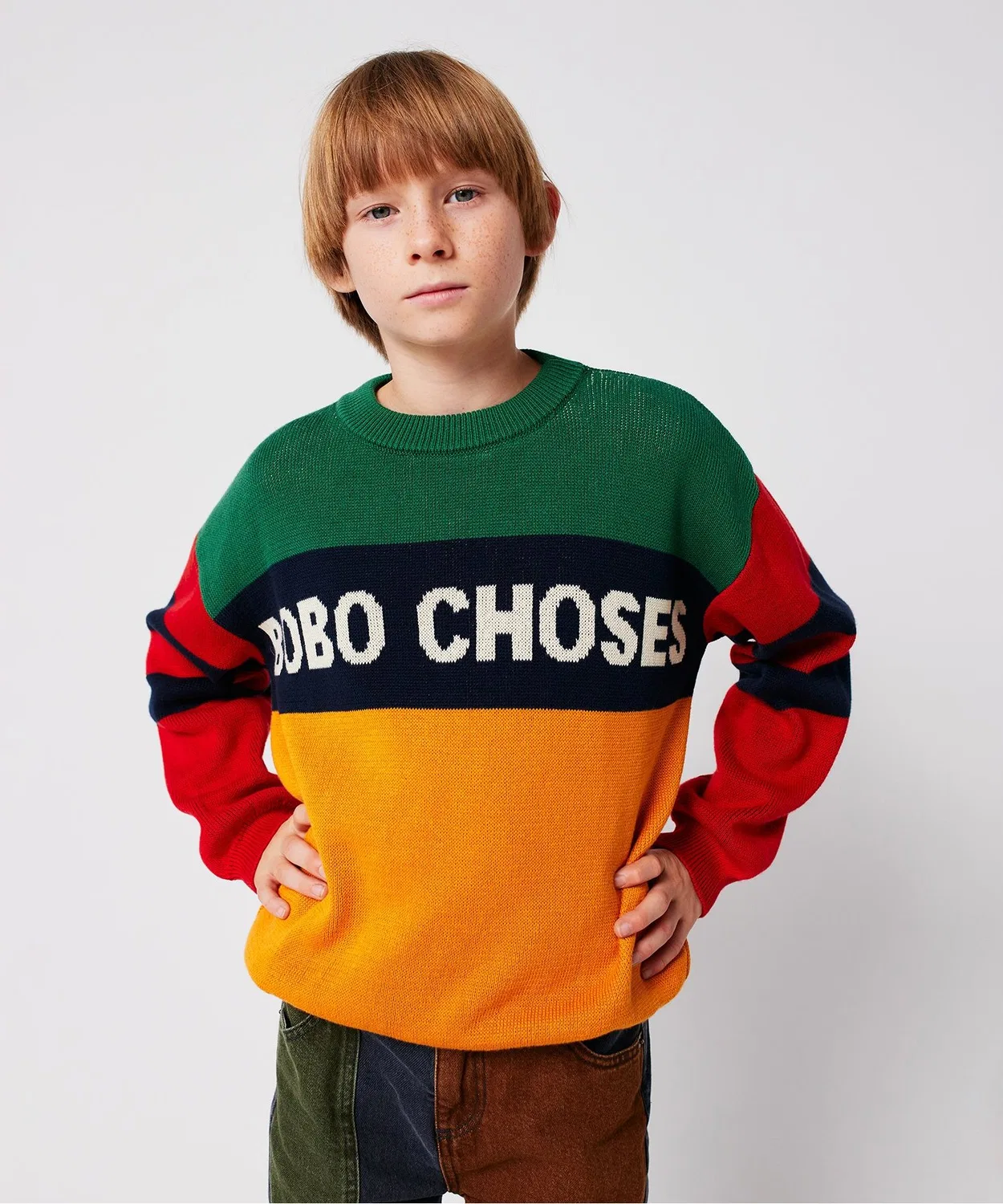 Свитер детский цветной блок BOBO CHOSES