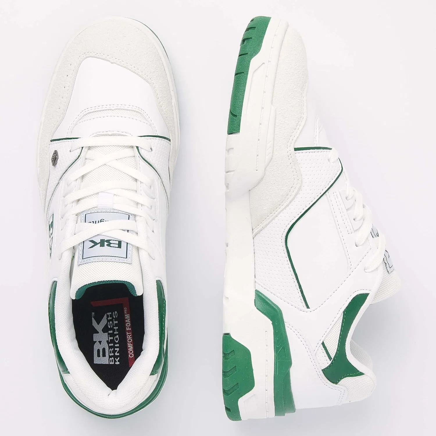 Кроссовки British Knights Men's Vendon Trainers, White, Dark Green, Cream White — фото 3