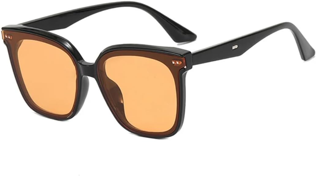 

Солнцезащитные очки с защитой UV400 | Большая оправа с заклепками и цветными линзами | Для женщин и мужчин | Для занятий спортом на открытом воздухе и вождения DSVIGF, Black Orange