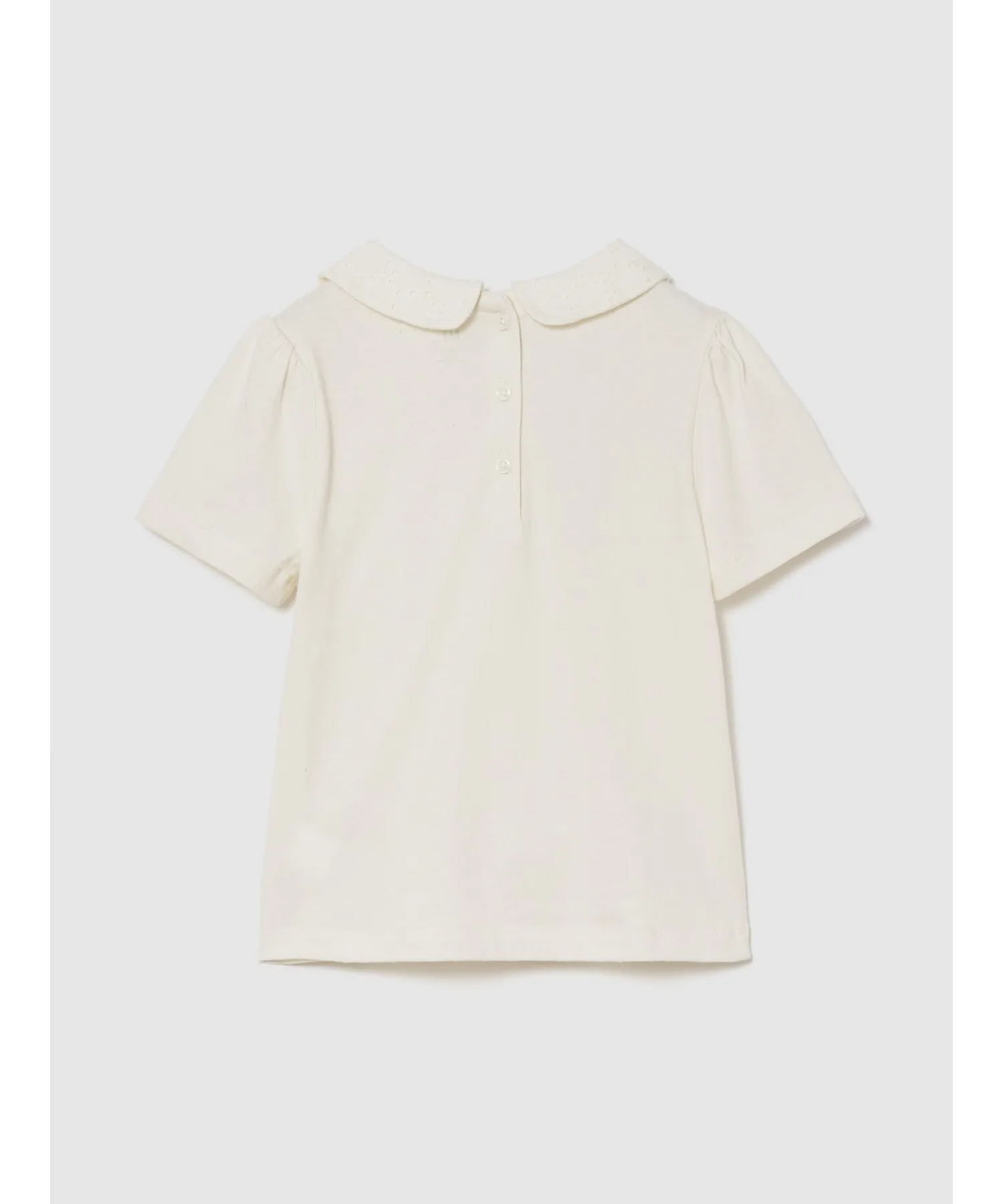 Детская футболка с воротником и пышными рукавами babyGap GAP цвет ivory — фото 2