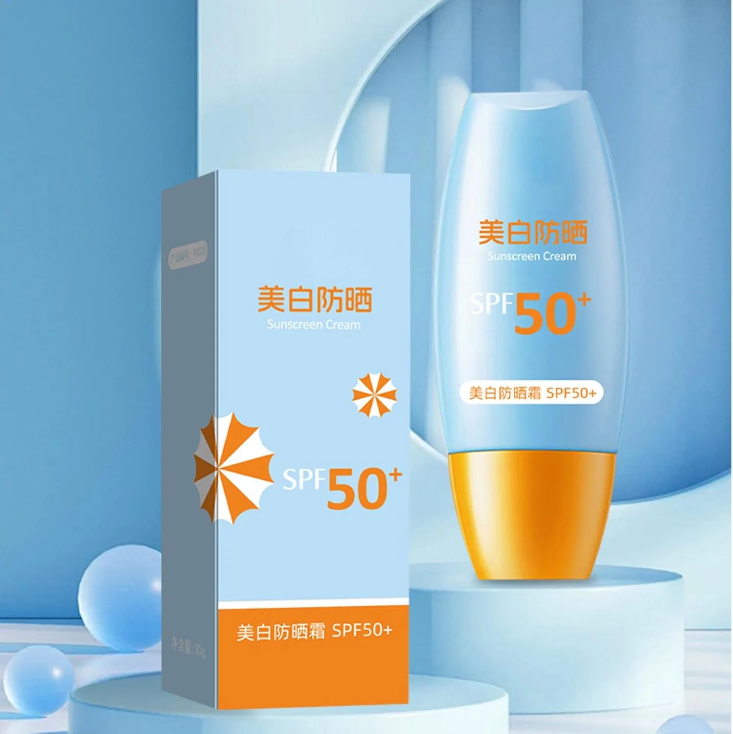 Солнцезащитный гель для лица и тела SPF 50+++, голубой — фото 3