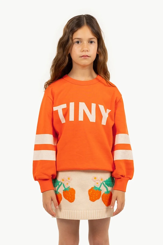 

Детская хлопковая толстовка STRIPES LOGO SWEATSHIRT Tinycottons, оранжевый