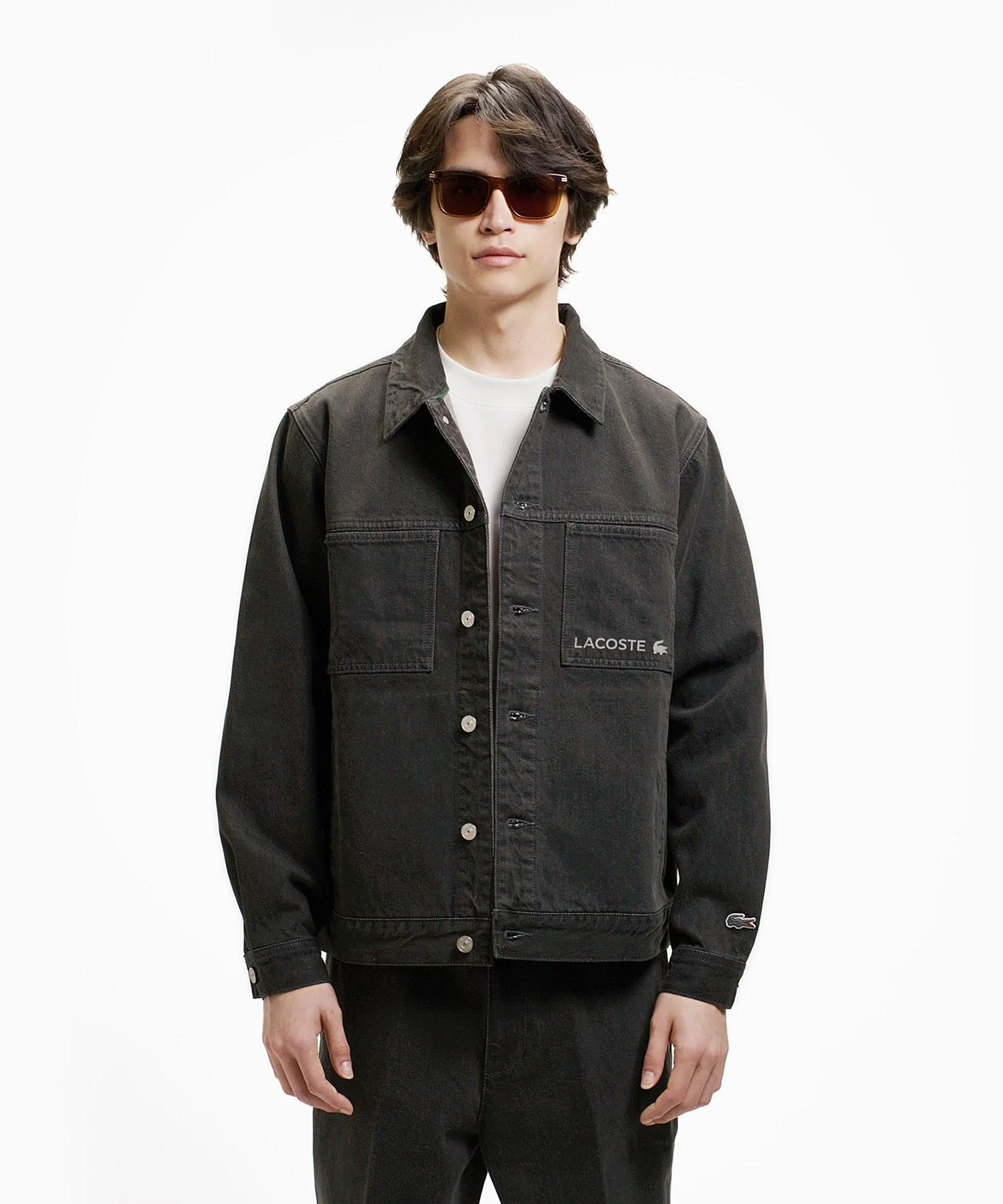Джинсовая куртка дальнобойщика LACOSTE, Black — фото 3
