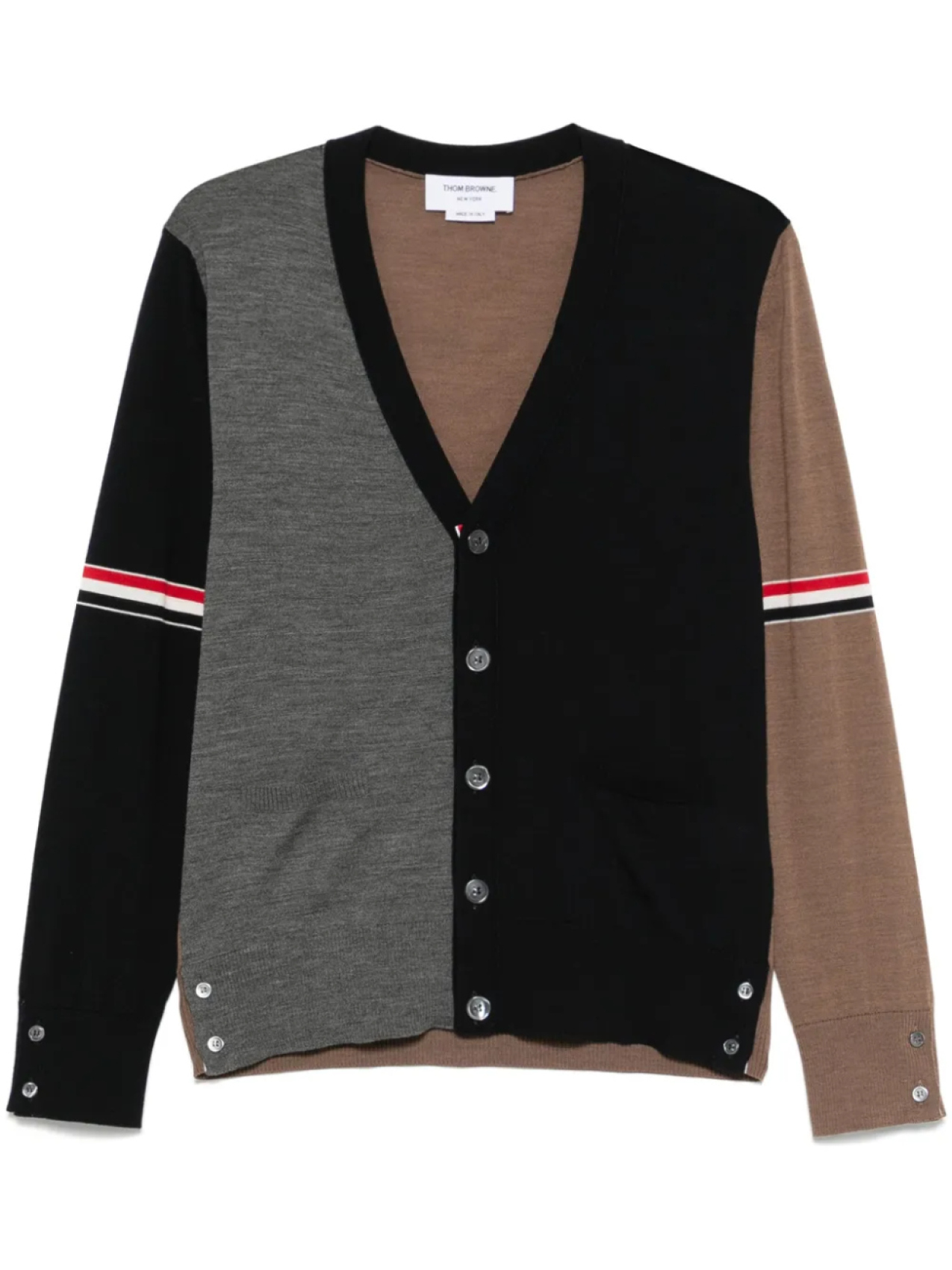 

Thom Browne шерстяной кардиган с полосками RWB, синий