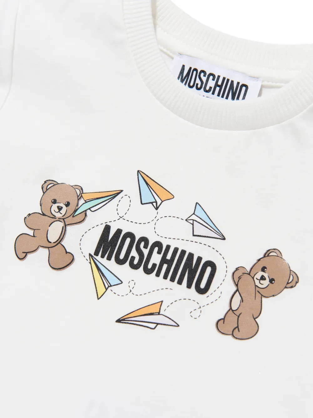 Футболка с графическим принтом Moschino Kids, белый — фото 3