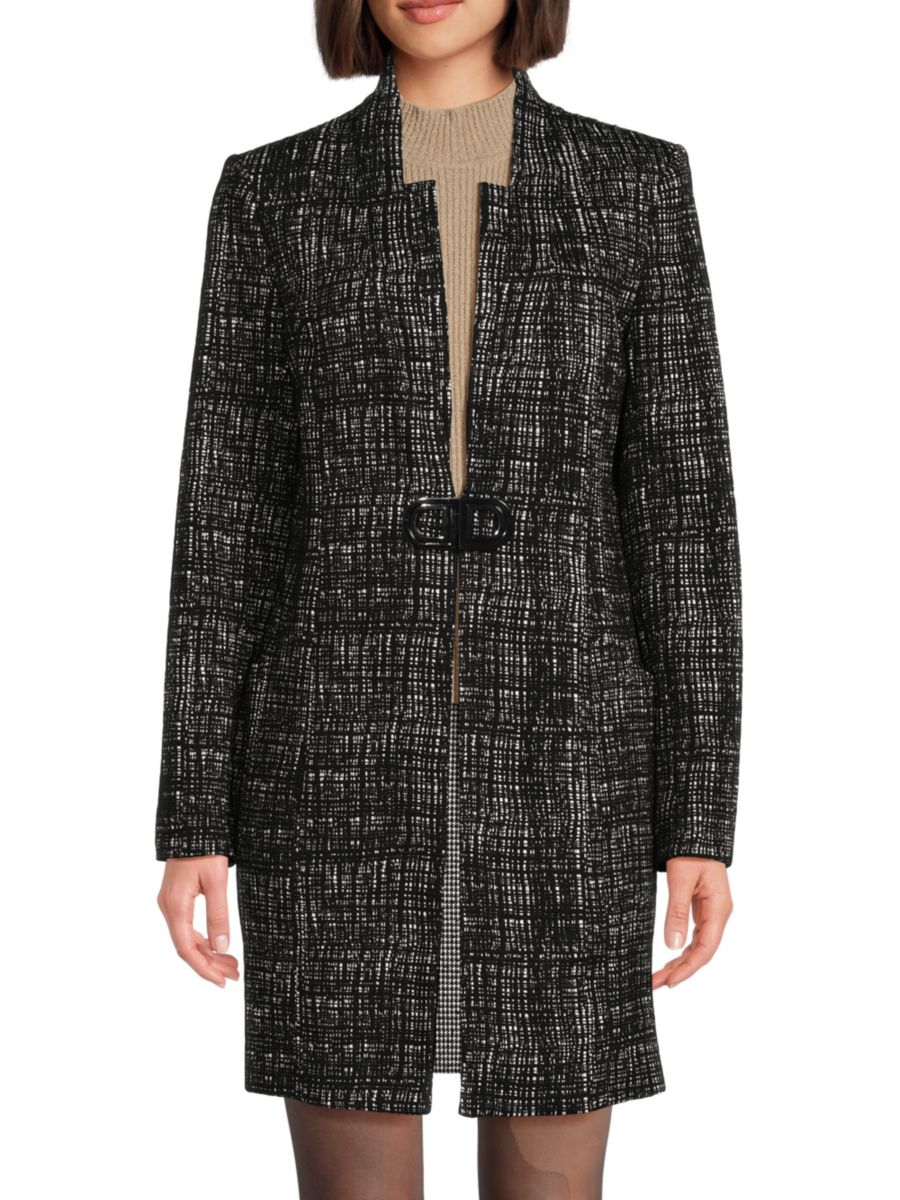 

Двухцветное пальто DKNY, черный