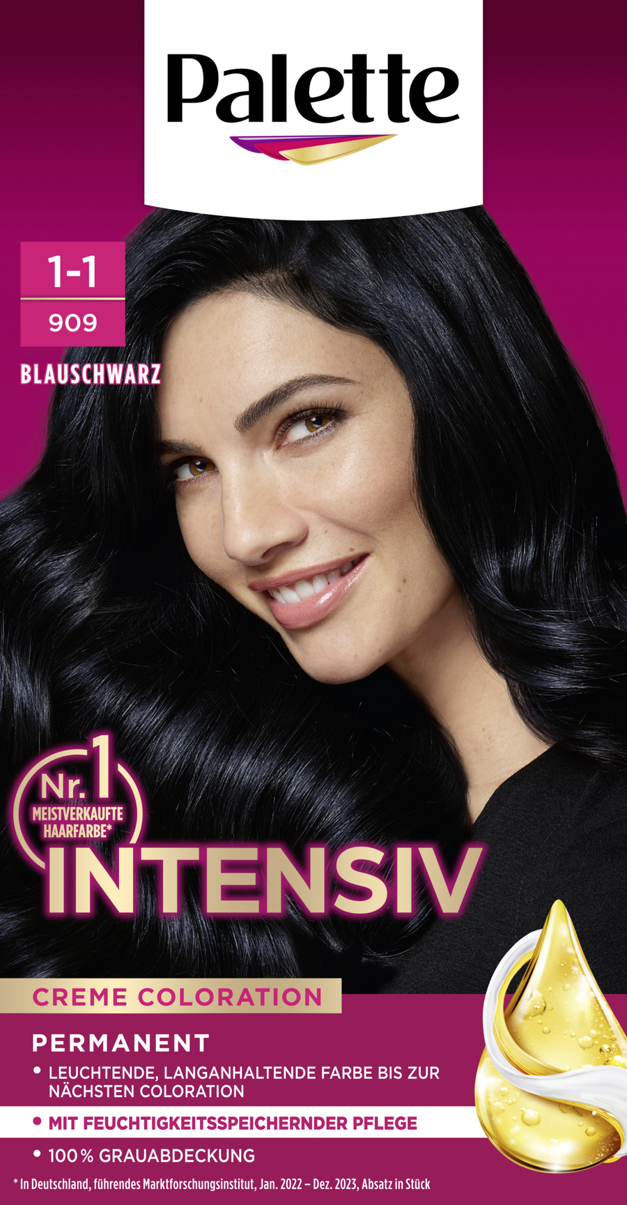 

Краска для волос Poly Palette Intensiv Creme Coloration 1-1909 Blauschwarz