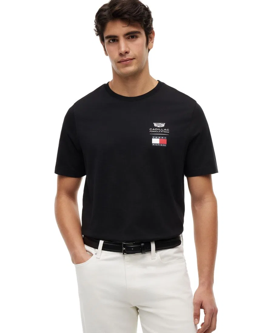 Мужская футболка с логотипом Cadillac F1 Tommy Hilfiger, Black