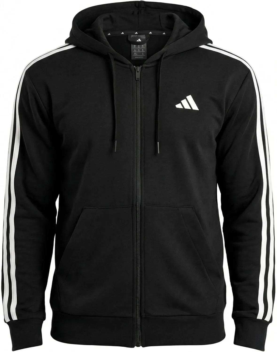 Мужская толстовка с капюшоном adidas Essential Three Stripes French Terry Fullzip Hoodie (1 шт.) — фото 4