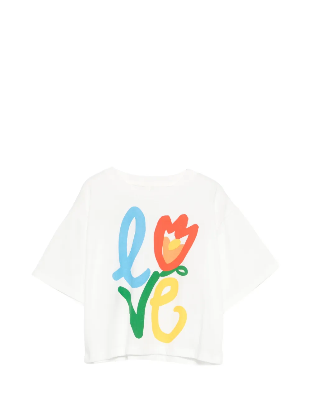 

Футболка с цветочным принтом Stella Mccartney Kids, белый