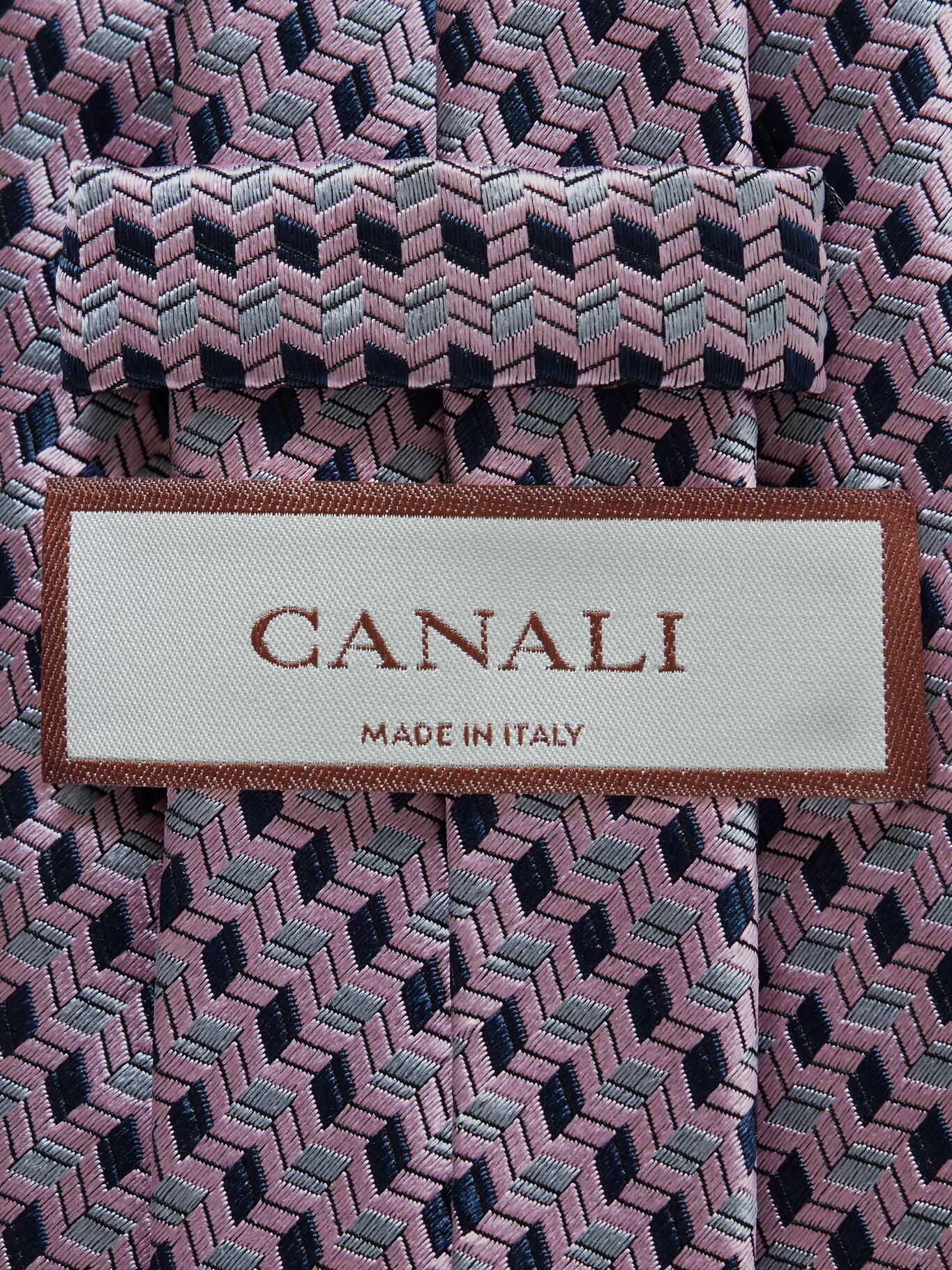 

Галстук из шелкового жаккарда шириной 8 см CANALI, розовый