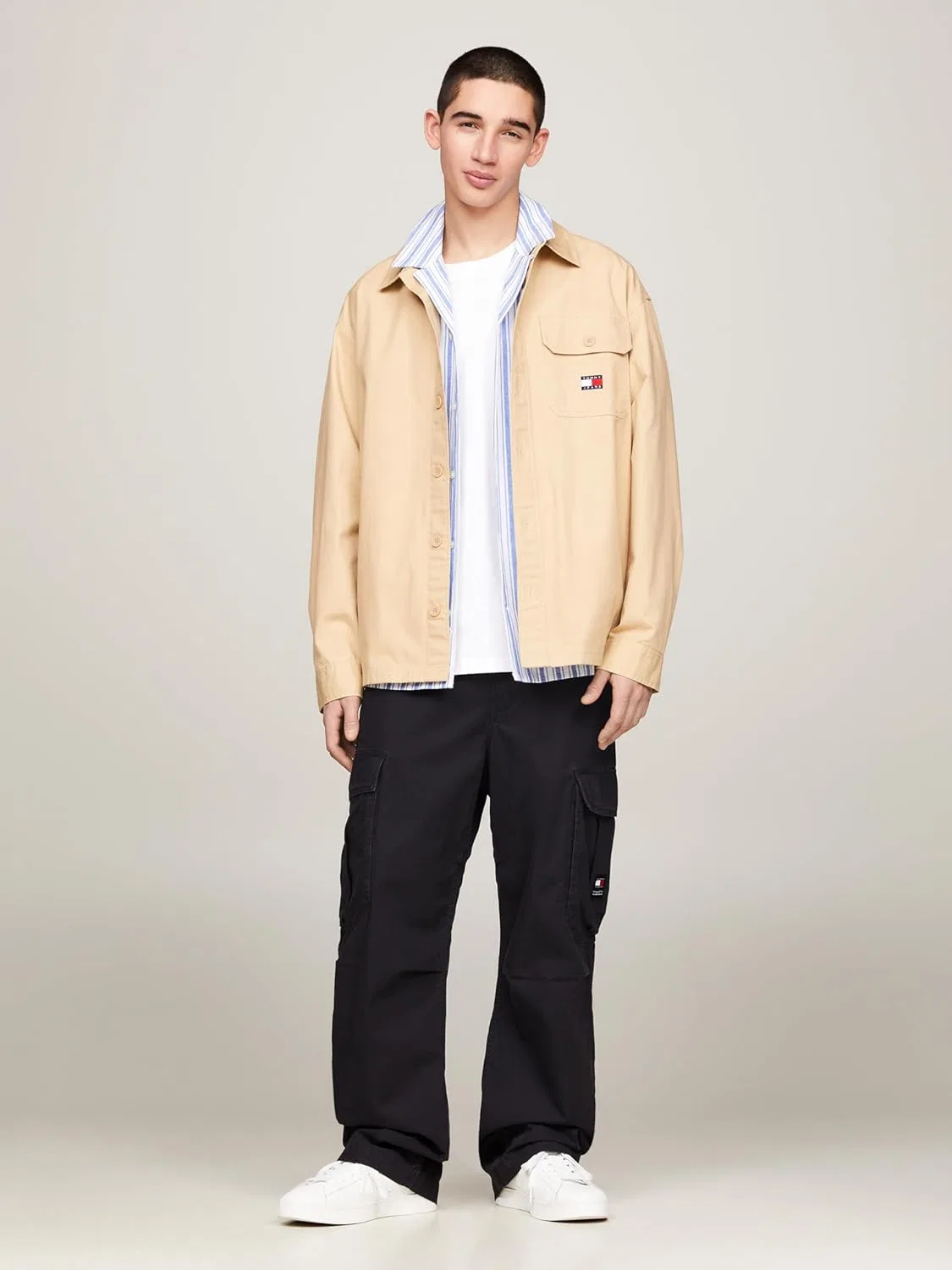 Мужские кожаные кроссовки Tommy Jeans Cupsole, White Ecru — фото 4