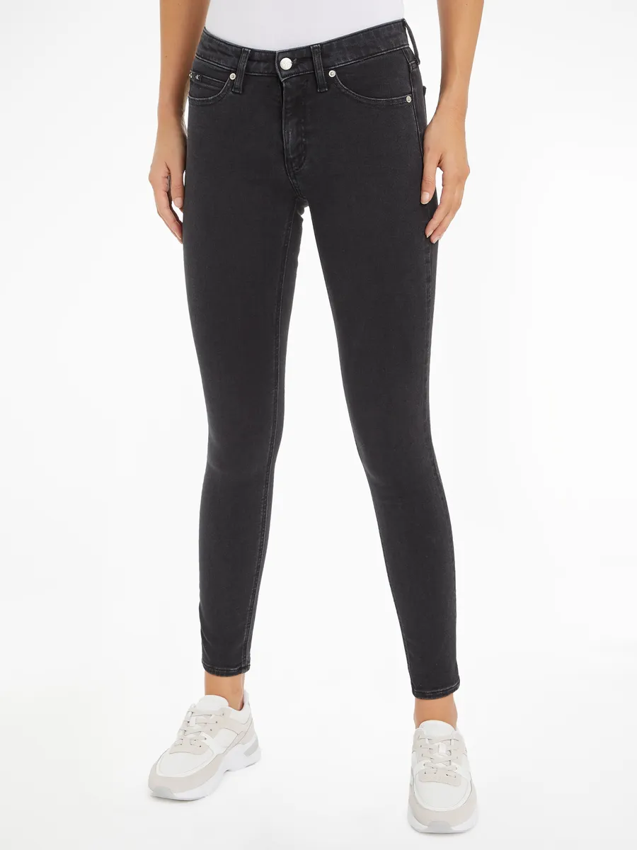 

Джинсы скинни Calvin Klein Jeans "MID RISE SKINNY", с 5 карманами, черный