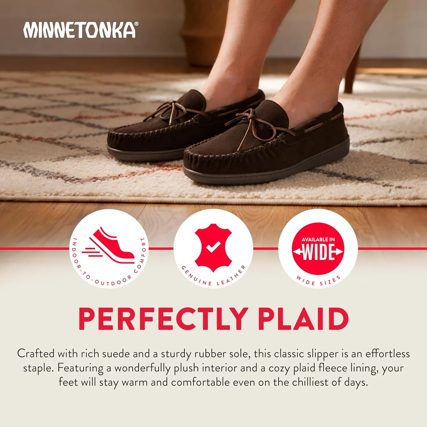 Мокасины-тапочки Minnetonka с подкладкой, шоколадный — фото 4