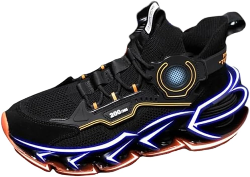 

Мужские кроссовки Blade с дышащей вставкой, цветной блок, повседневные, удобные, противоскользящие, спортивные, на липучке, для ходьбы Lexamen, черный