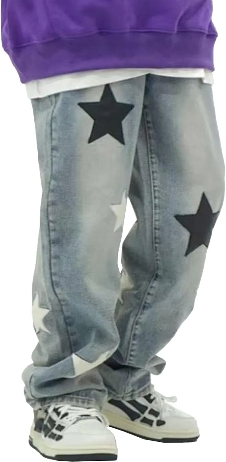 Джинсы мужские Y2K Star Pants, Light Blue — фото 3