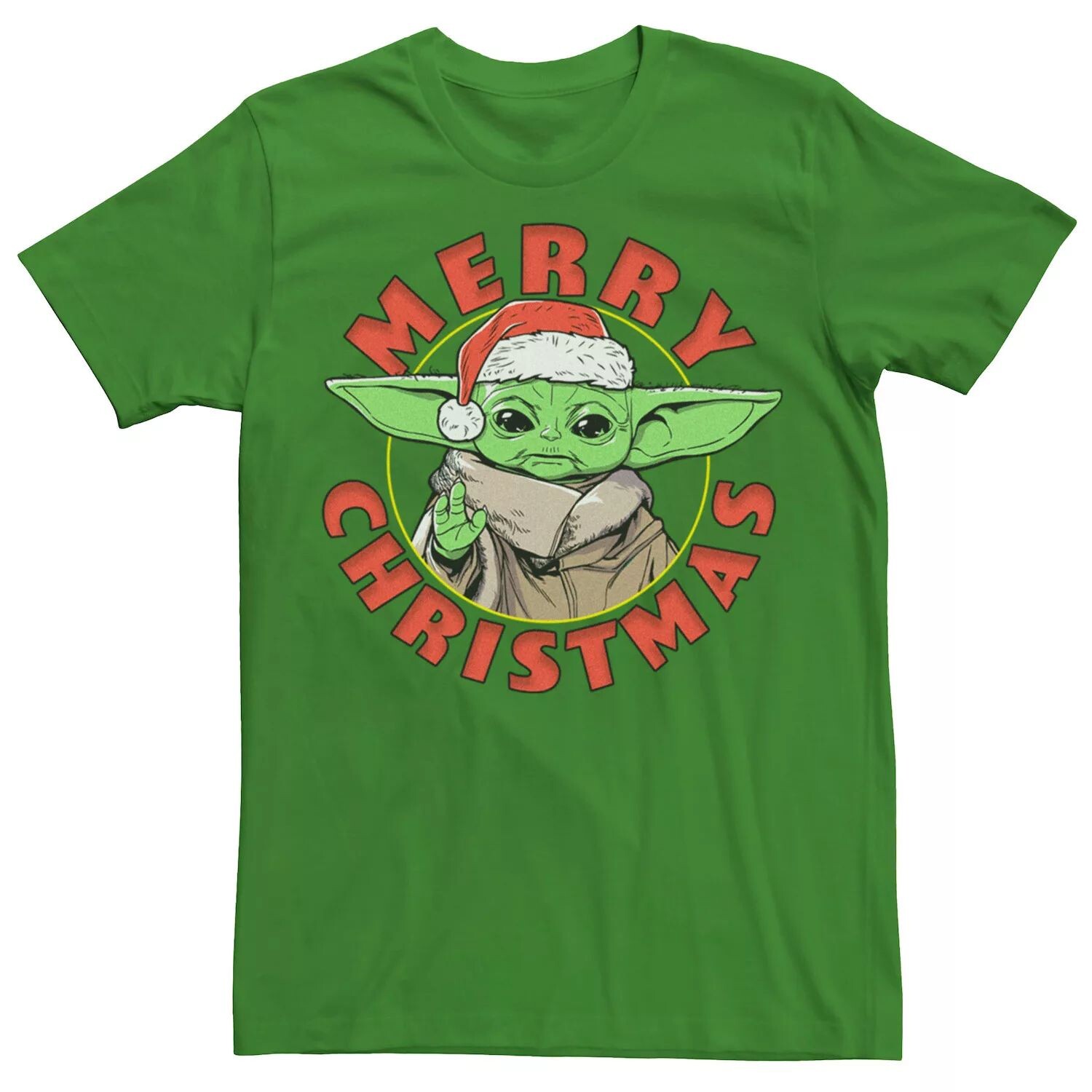 

Мужская футболка с портретом «Звездные войны» The Mandalorian Grogu Merry Christmas Licensed Character