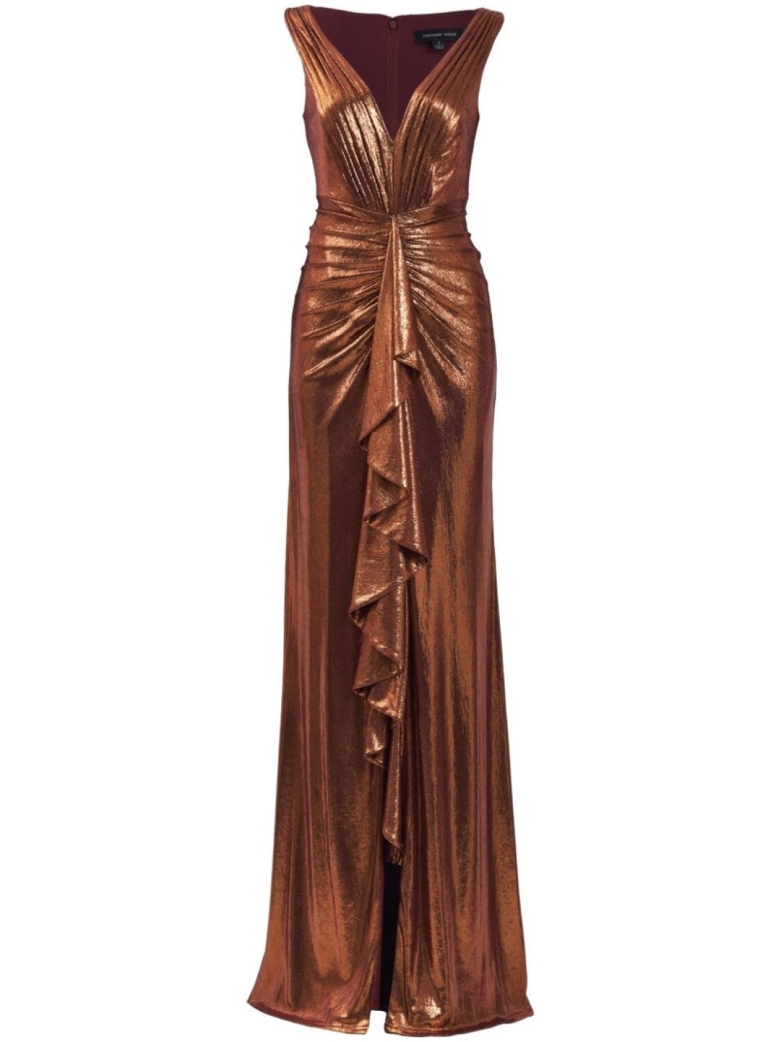 

Tadashi Shoji металлический эффект собранный гоу, коричневый