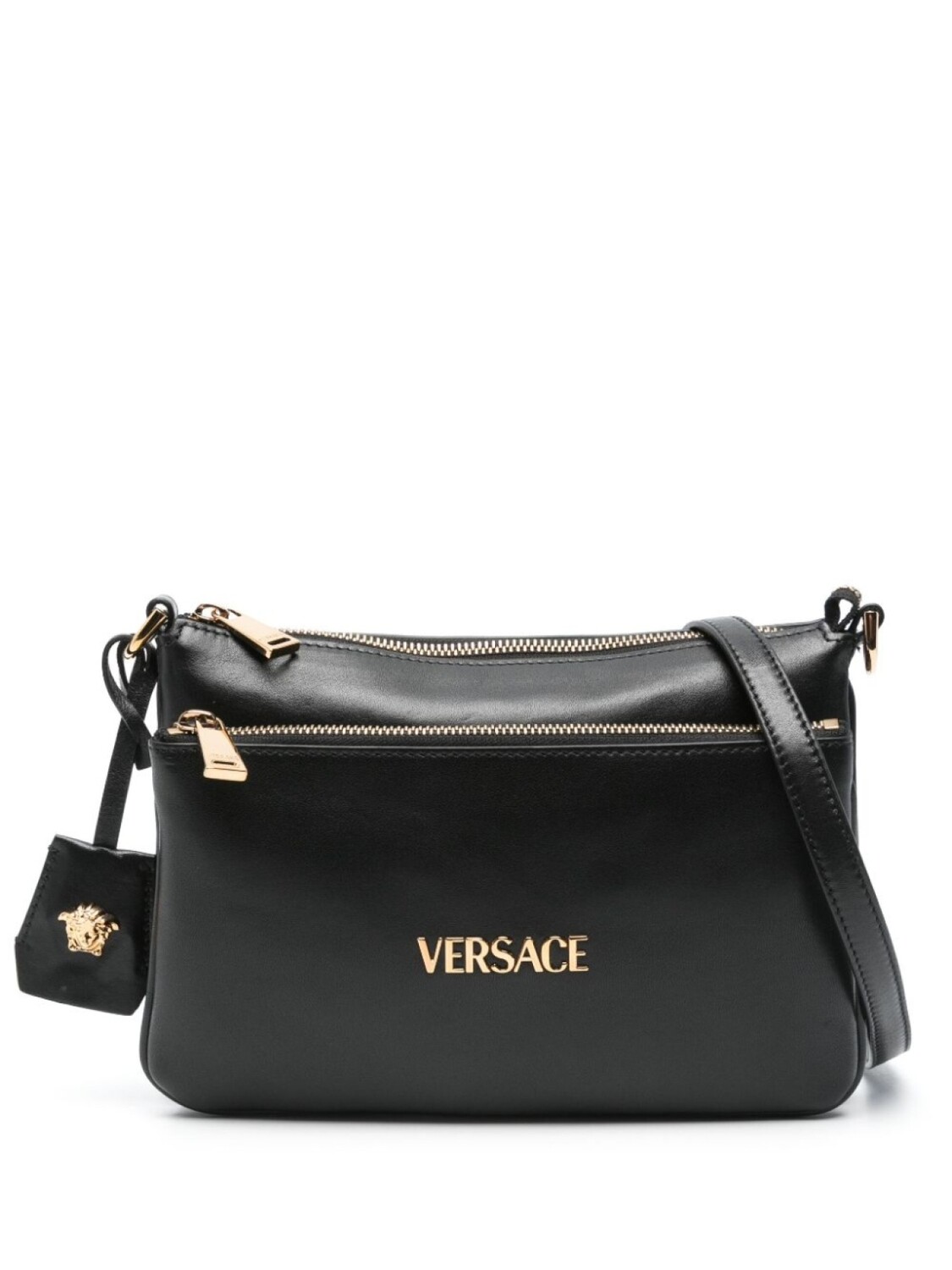 

Сумка через плечо с логотипом Versace, черный