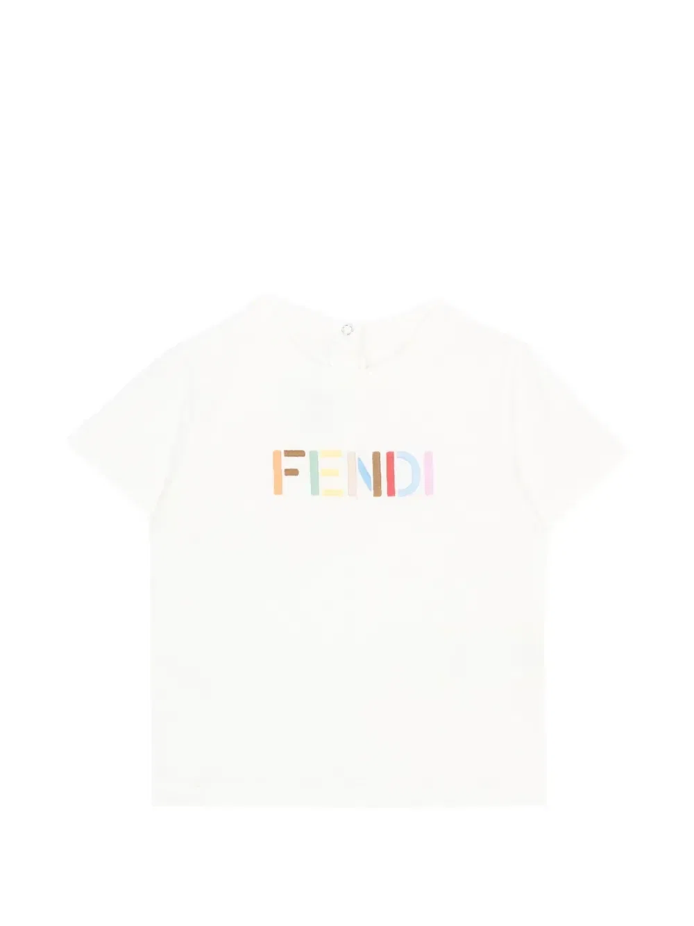 Футболка с вышитым логотипом FENDI KIDS, белый
