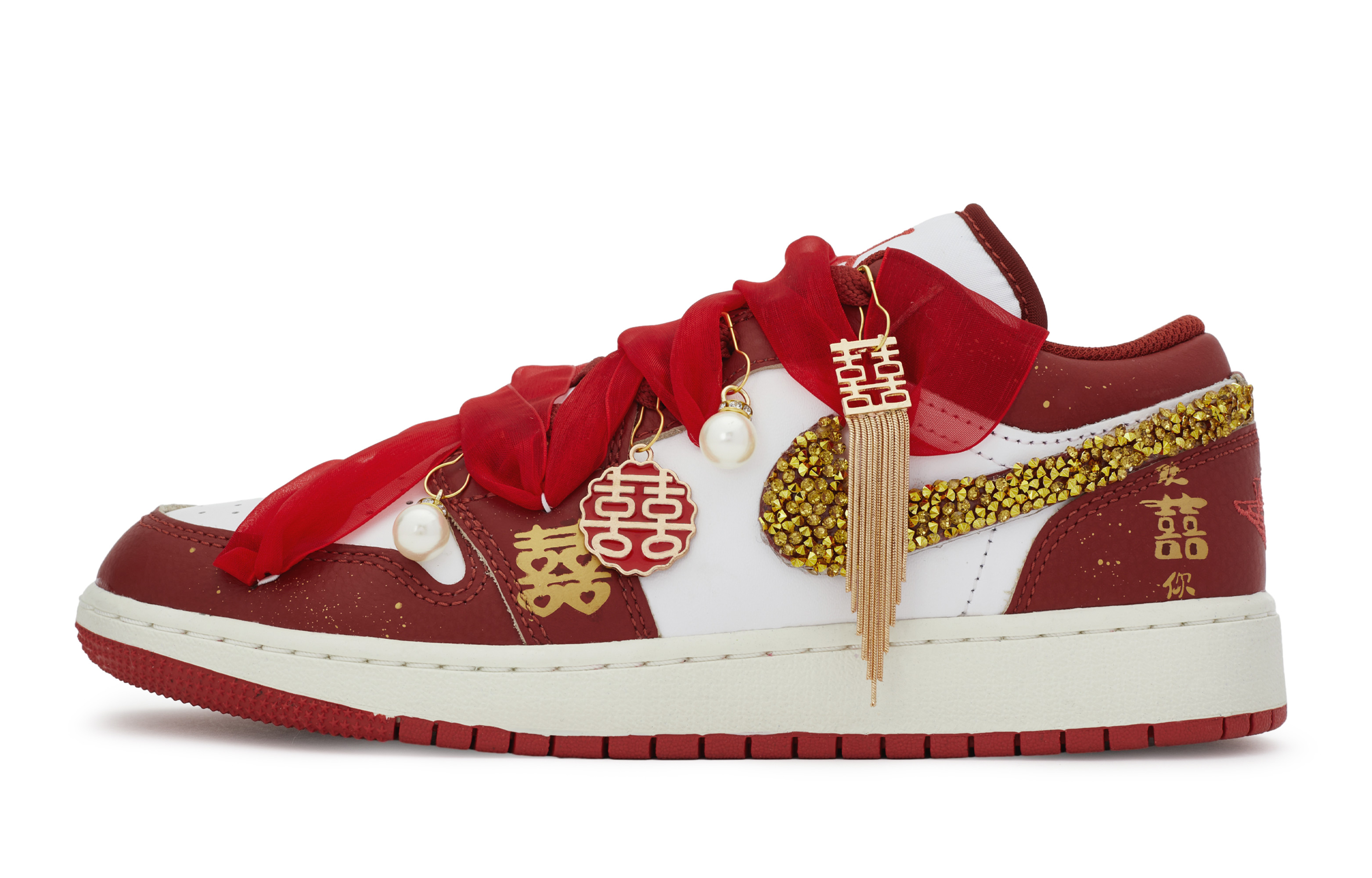 

Jordan Air Jordan 1 винтажные баскетбольные кроссовки женские, Red and white gold