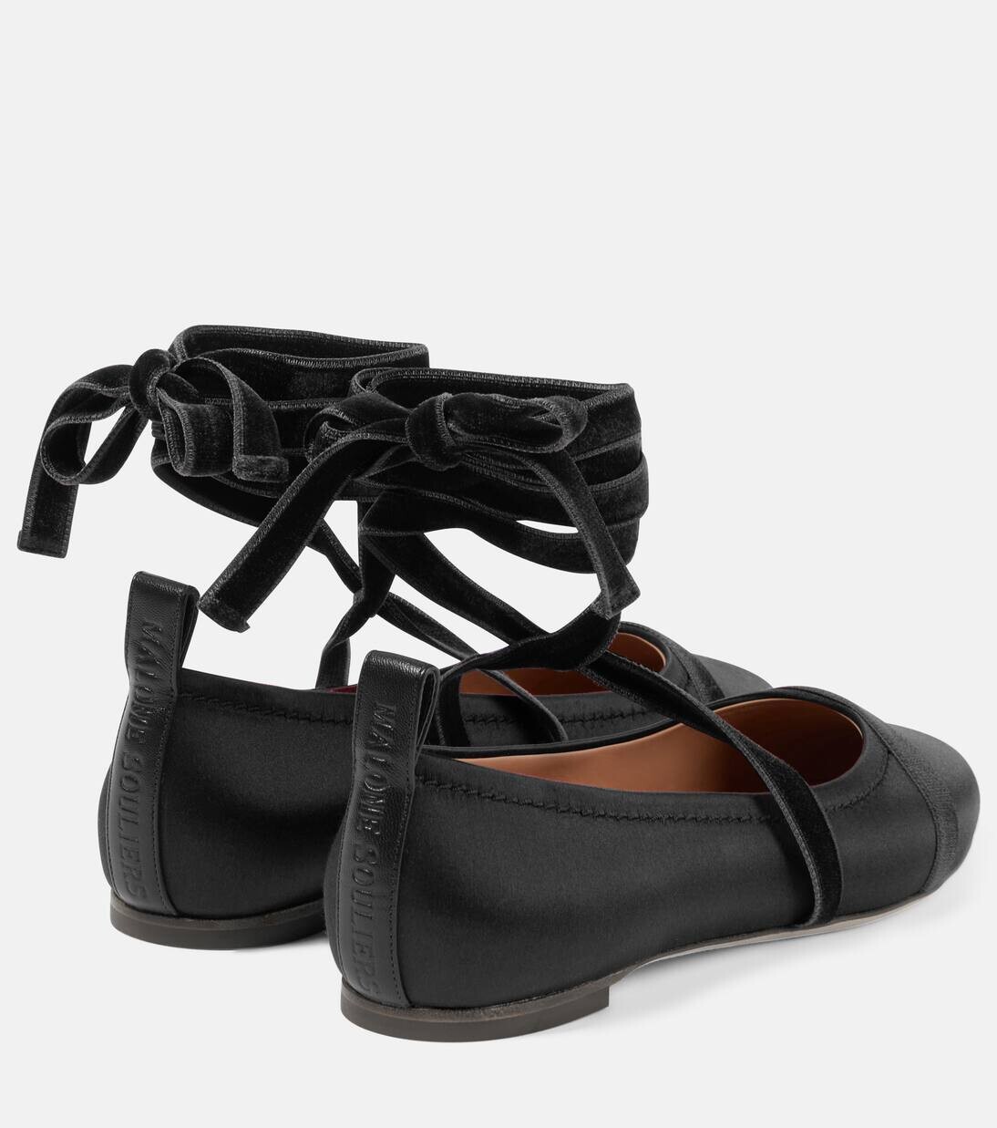 Балетки Spencer из атласа Malone Souliers, цвет black/black — фото 3