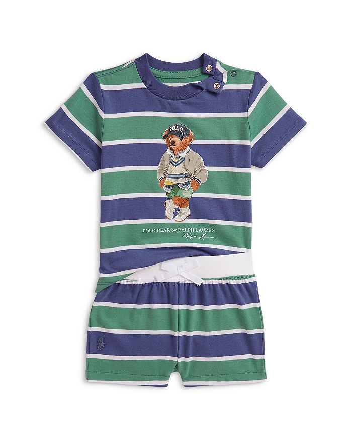 

Поло Комплект из футболки и шорт с медвежонком Polo Bear для мальчиков - Baby Ralph Lauren, мультиколор