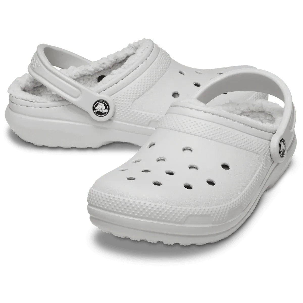 Классические сабо с подкладкой Crocs, белый/серый — фото 2