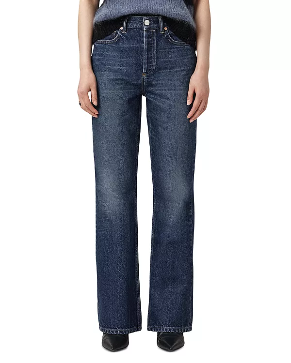 

Джинсы Mathilde с высокой посадкой и расклешенными штанинами, темно-синего цвета. Allsaints, синий