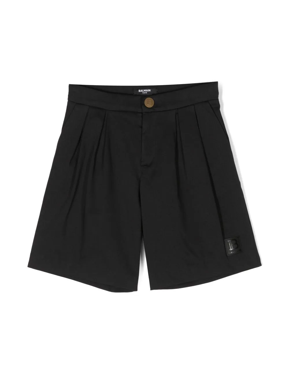 

Шорты строгого кроя со складками Balmain Kids, черный