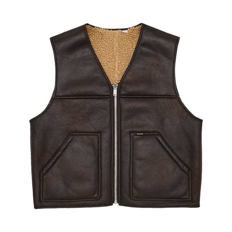 

Утепленный жилет Supreme Reversible Faux Shearling Work Vest, коричневый