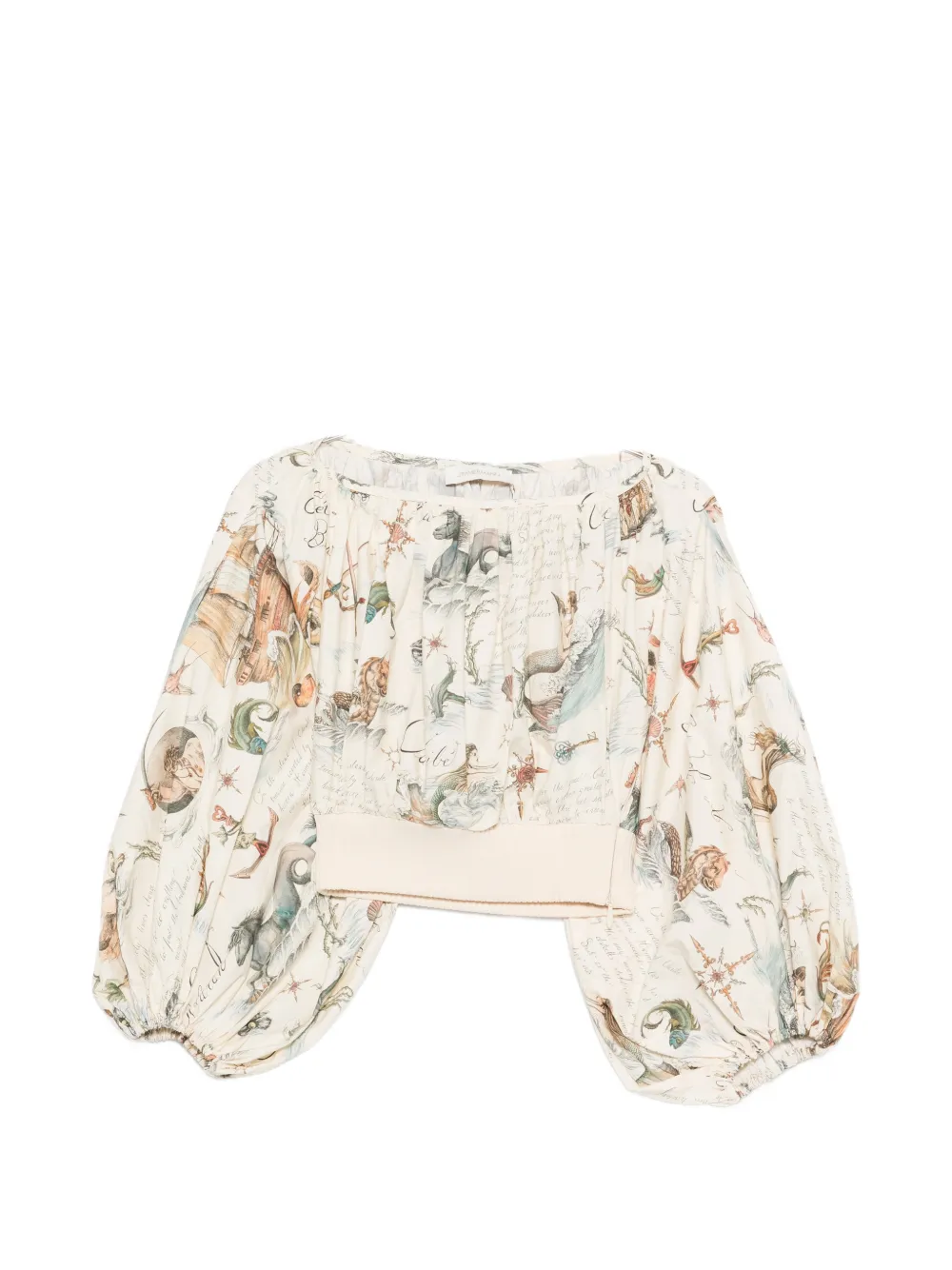 

Принтованный топ Zimmermann, бежевый