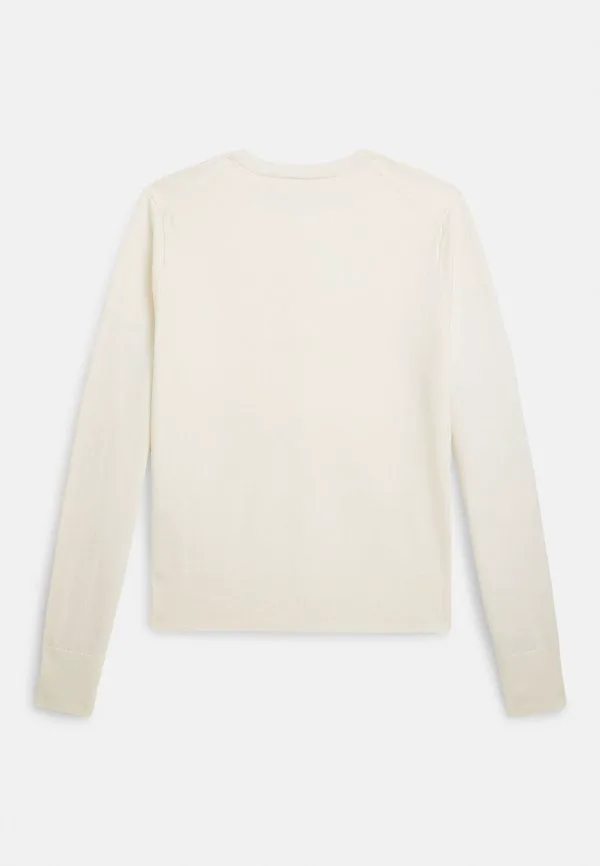 Хлопковый кардиган с круглым вырезом /// кардиган Polo Ralph Lauren, Collection Cream — фото 2
