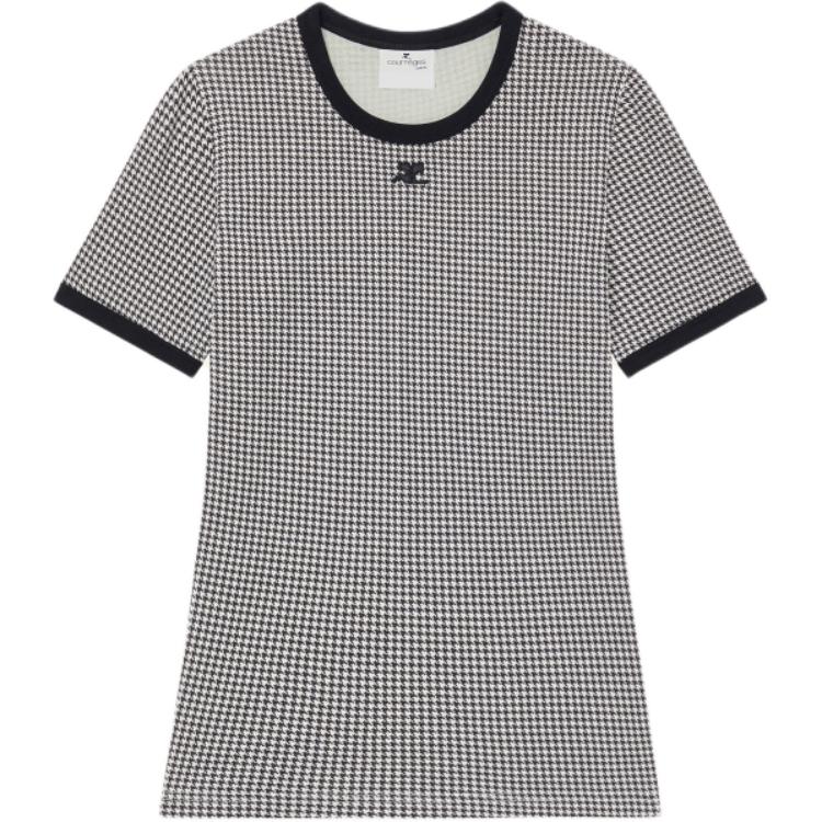 

COURREGES Футболка Courrèges Contrast Houndstooth «Houndstooth White/Black»